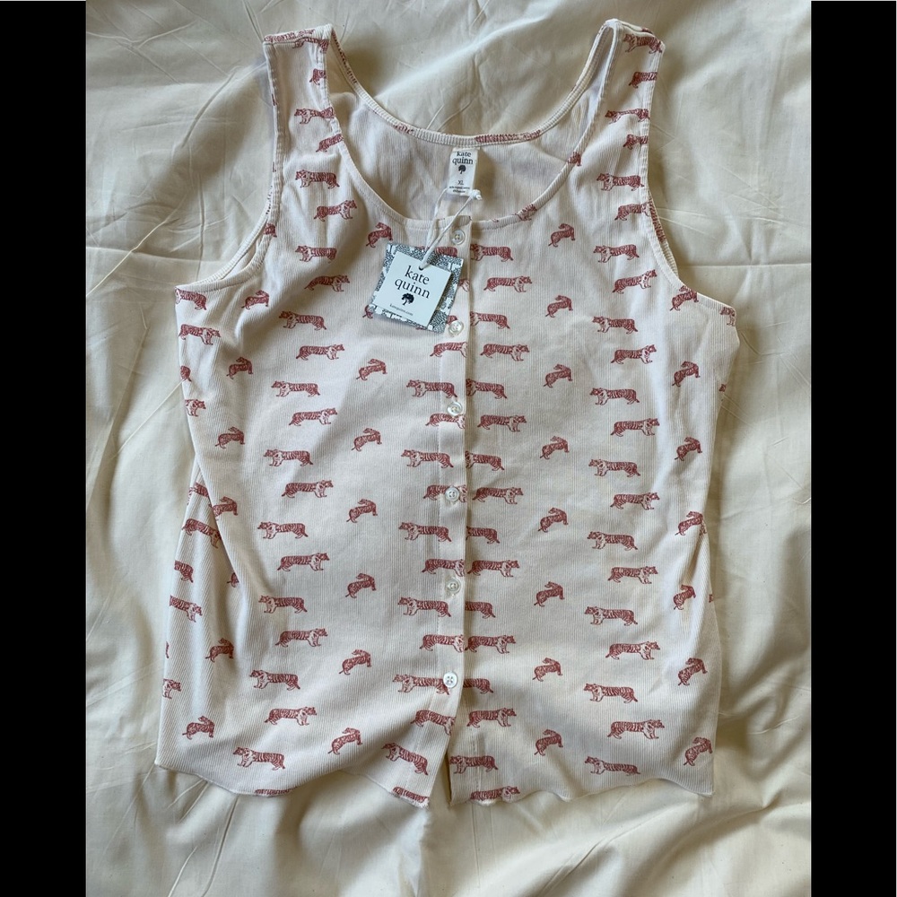 Kate Quinn Tiger Button Down Tank